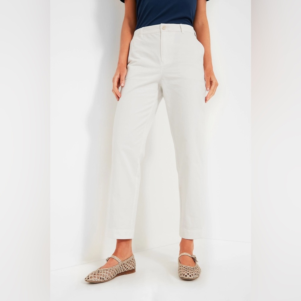 White Chino Collins Pants